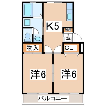 郡山駅 バス19分  桑野二丁目下車：停歩7分 2階の物件間取画像